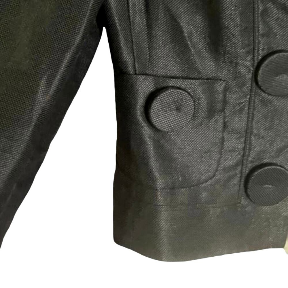 Etcetera Women's Black Designer Linen Blend Lined Blazer Oversized Buttons SZ 10 - Picture 6 of 13